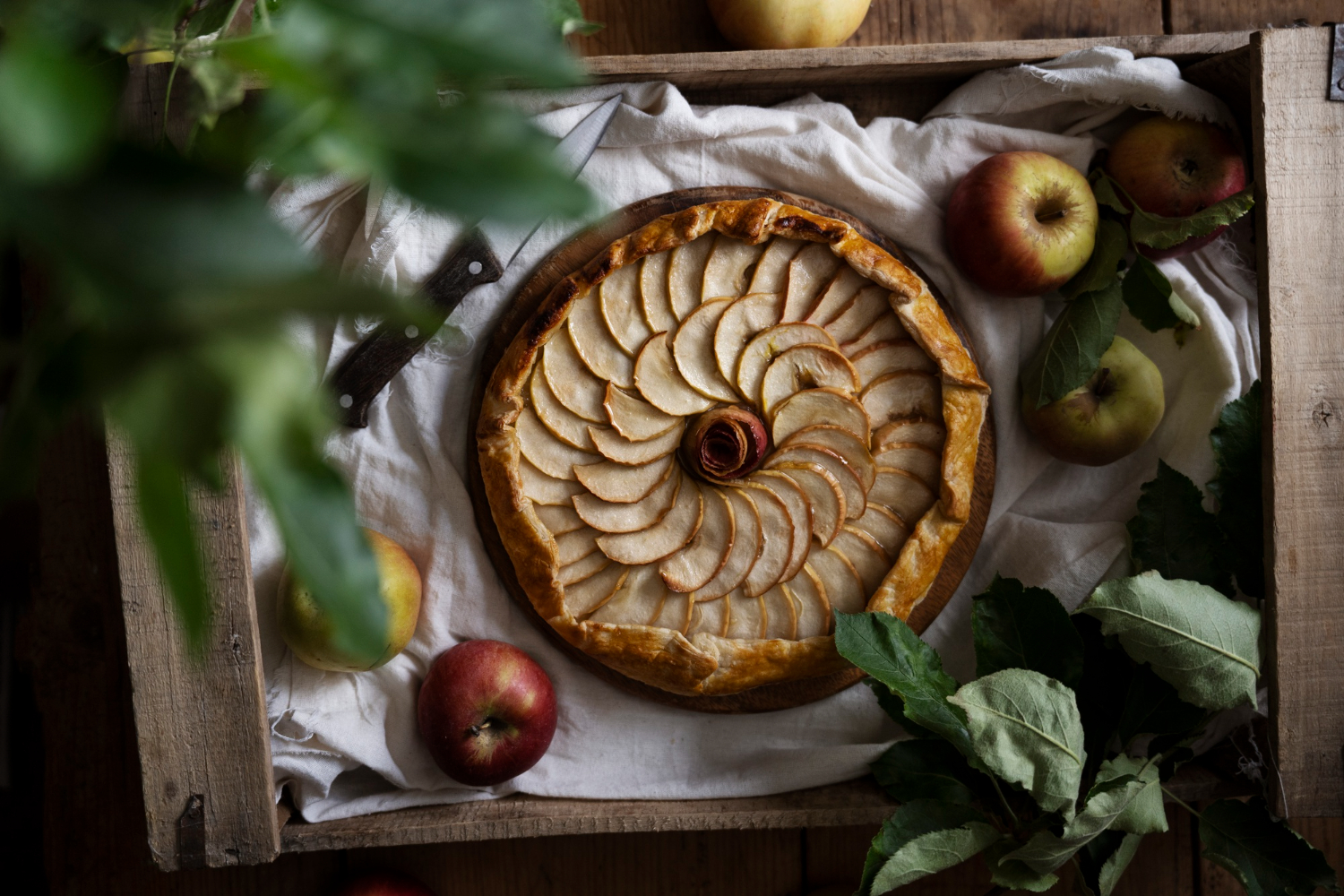 Tarta de queso y manzana